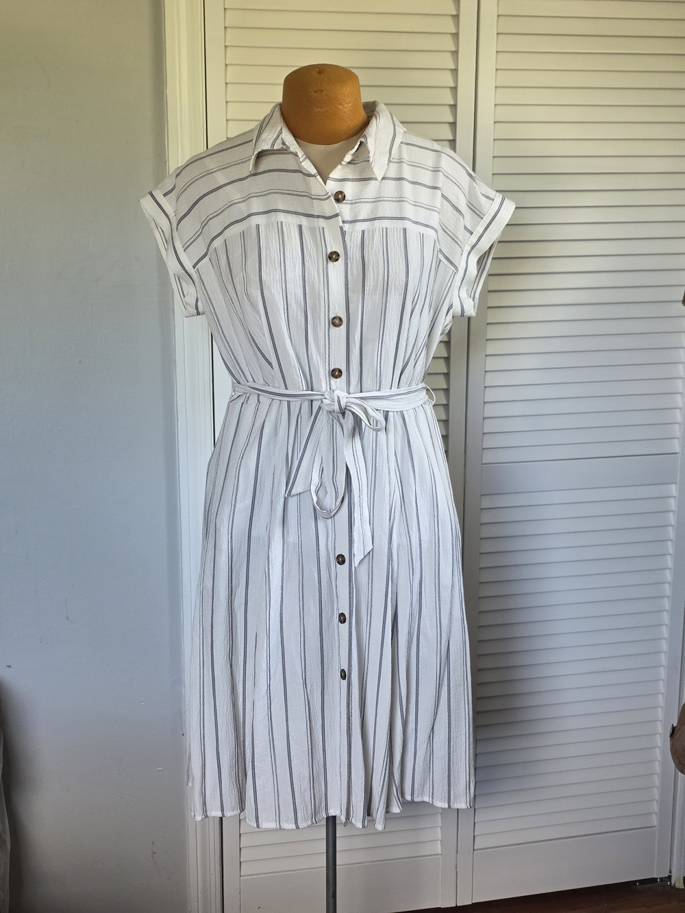 Calvin Klein Belted Button Front Shirt Dress  Size 14